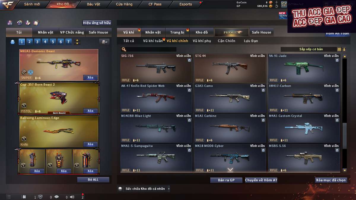 shop acc cf uy tin gia re